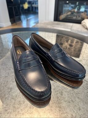 G.H. Bass & Co. Navy Leather Penny Loafers
